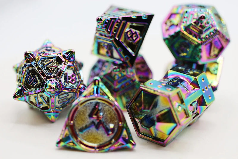 Foam Brain Games: Metal RPG Dice Set: Dice 51: Holographic Projection