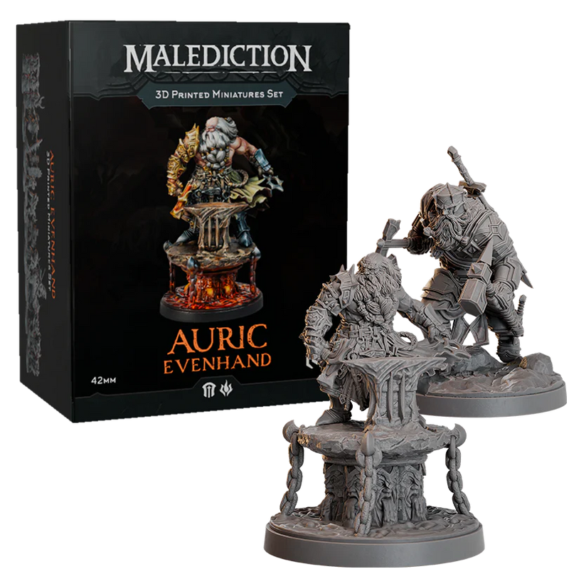 Malediction: 3D Printed Miniatures Set: Auric Evenhand
