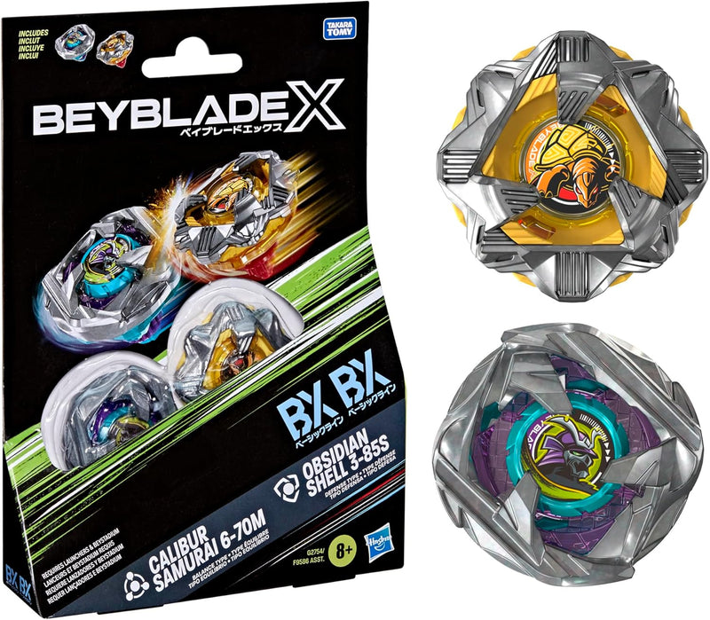 Beyblade X: Obsidian Shell 3-85S & Calibur Samurai 6-70M