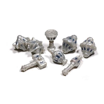 Polyhero Dice - Cleric 8 Dice Set Spirited Steel