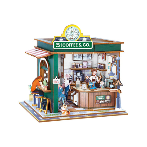 Hands Craft 3D Wooden Puzzle: DIY Miniature House: Coffee Shop
