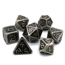 Die Hard Dice 7 Die Metal Dice Set: Drakona Eldric Argentum