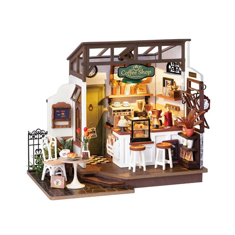 Hands Craft 3D Wooden Puzzle: DIY Miniature House: Slow Life Cafe