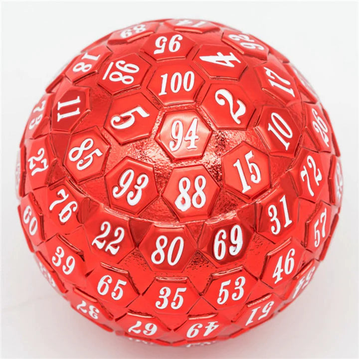 Foam Brain Games 45mm Metal D100 - Red with White Font
