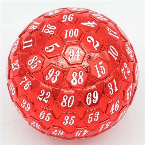 Foam Brain Games 45mm Metal D100 - Red with White Font