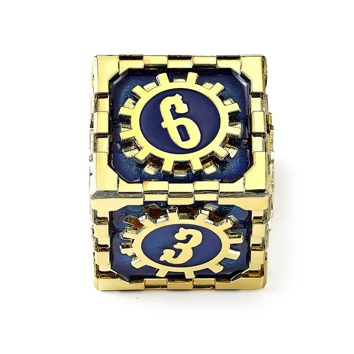 Hymgho: Cogcraft Fidget D6: Vault Dweller: Blue & Gold