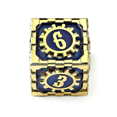 Hymgho: Cogcraft Fidget D6: Vault Dweller: Blue & Gold