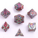 Hymgho Solid Metal Fighter Dice: Rainbow With UV-reactive Pink Set (7)
