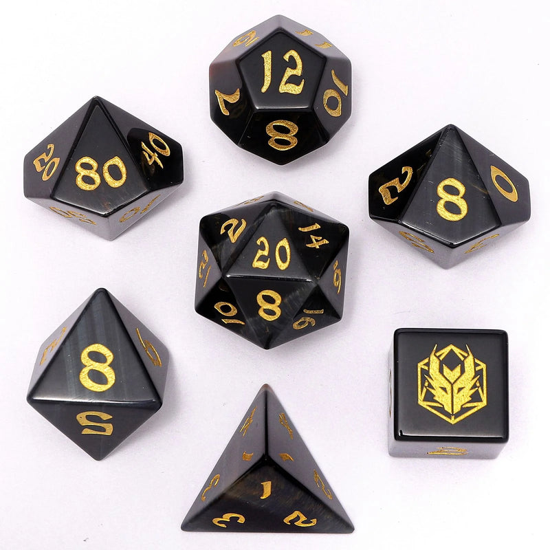 Hymgho: Dragon's Hoard Gemstone Dice: Blue Tiger Eye