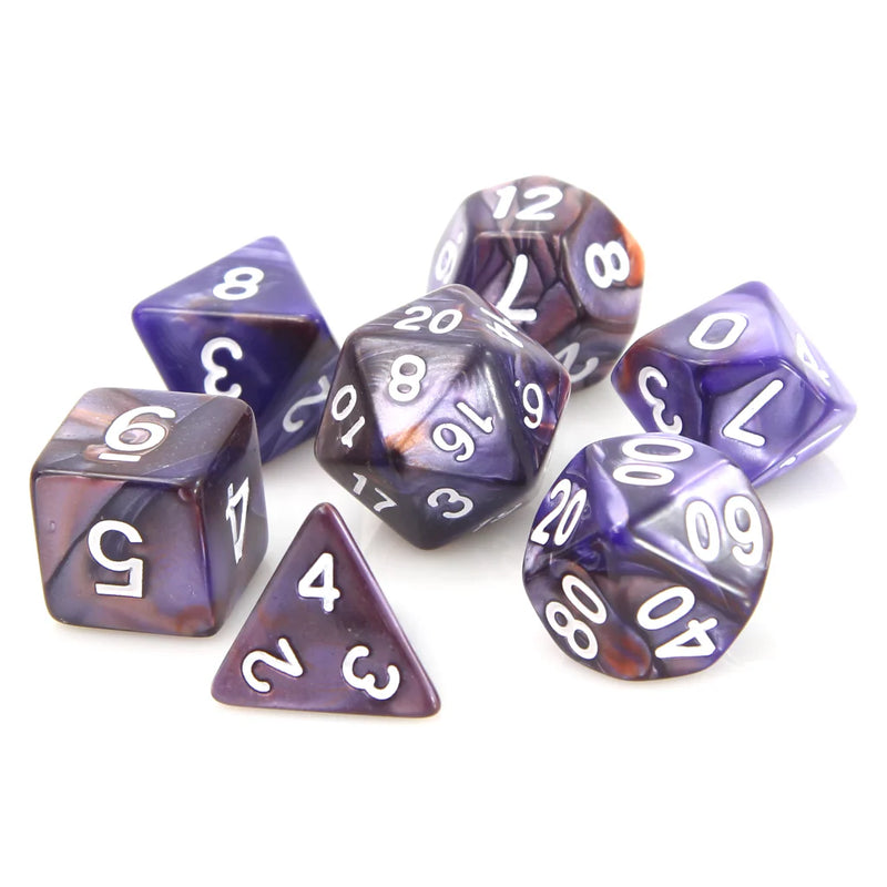 Die Hard Dice: 7pc RPG Set: Copper and Purple Ally