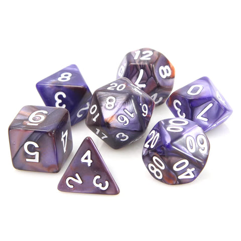 Die Hard Dice: 7pc RPG Set: Copper and Purple Ally