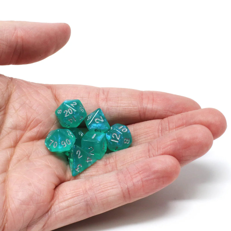 Die Hard Dice: Critlings 7pc Mini RPG Set: Aqua Sparkle