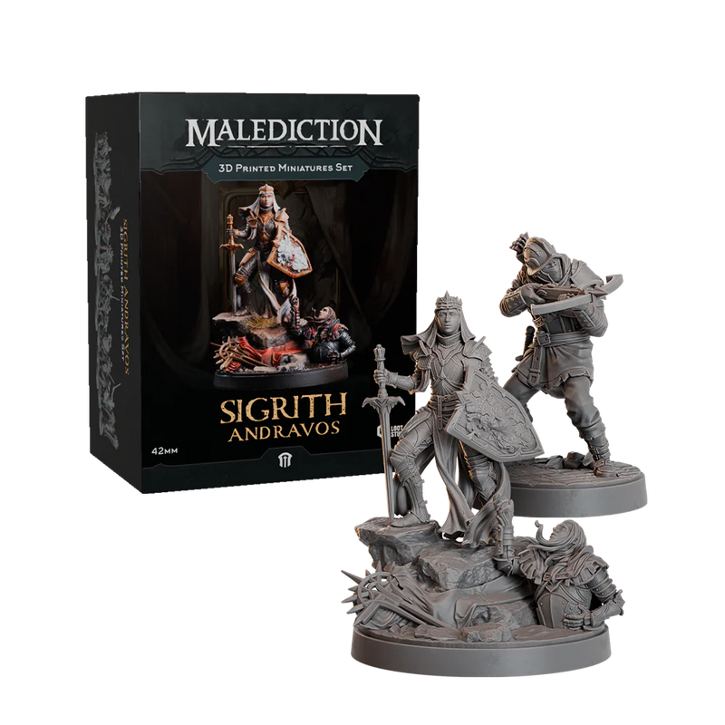 Malediction: 3D Printed Miniatures Set: Sigrith Andravos