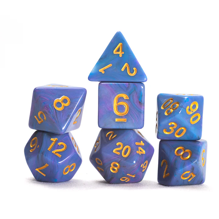 Sirius Dice: 7 Die Set: Blue Unicorn Dice Set