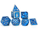 Hymgho Solid Metal Behemoth Dice: Brushed Blue Set (7)