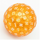 Foam Brain Games 45mm Metal D100 - Orange with White Font