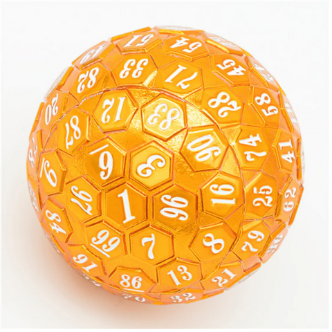 Foam Brain Games 45mm Metal D100 - Orange with White Font