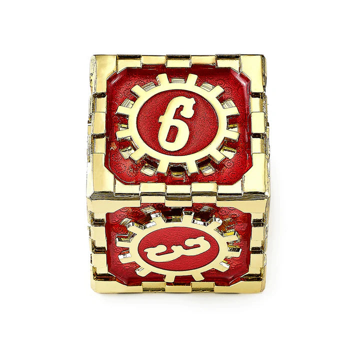 Hymgho: Cogcraft Fidget D6: Emberforge: Red & Gold