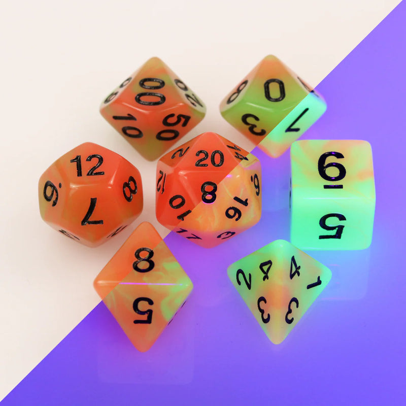 Die Hard Dice: 7pc RPG Set: Glow-in-the-Dark Poison Ivy