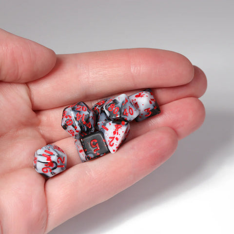Die Hard Dice: Critlings 7pc Mini RPG Set: Bloody Crimson Noir
