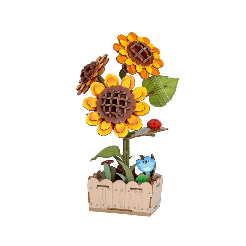 Hands Craft 3D Wooden Puzzle: Sunflower Bloom Set