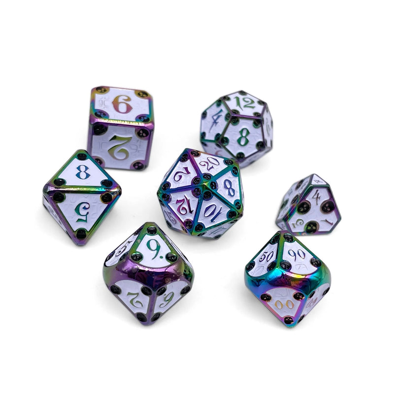 Norse Foundry 7 Die Metal RPG Dungeon Delve Dice Set: Bone Yard