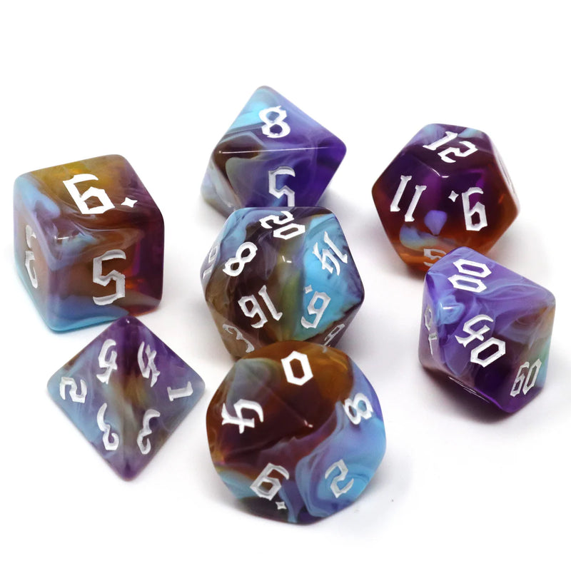 Die Hard Dice: 7pc RPG Set: Amethyst Sunset