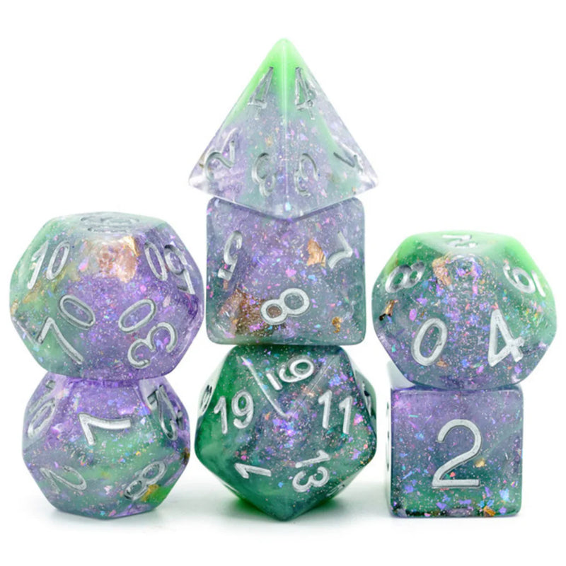 Foam Brain Games Purple & Green Seabed Treasure RPG Dice Set