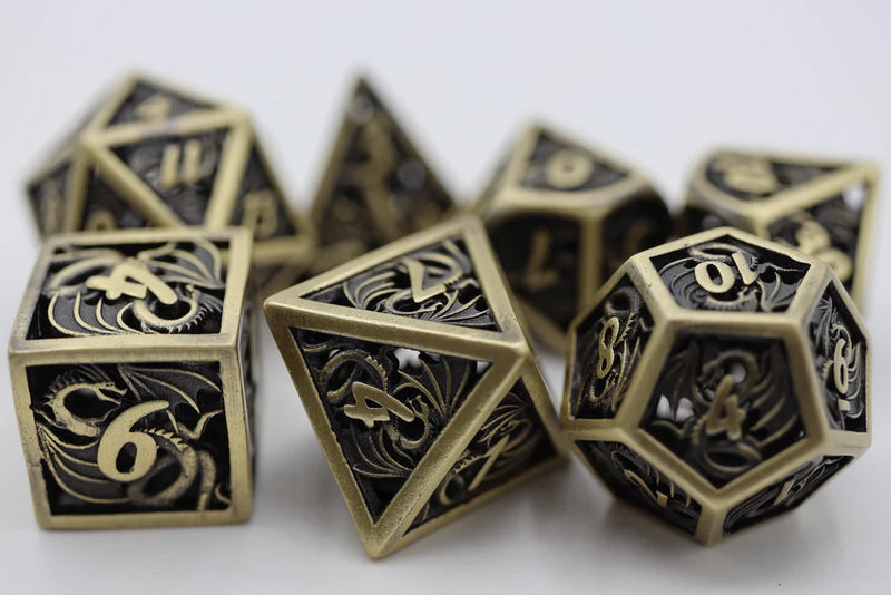 Foam Brain Games: Metal RPG Dice Set: Dragon Essence Hollow: Bronze