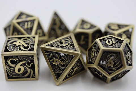 Foam Brain Games: Metal RPG Dice Set: Dragon Essence Hollow: Bronze