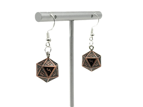 Norse Foundry D20 Earrings: Rust Monster