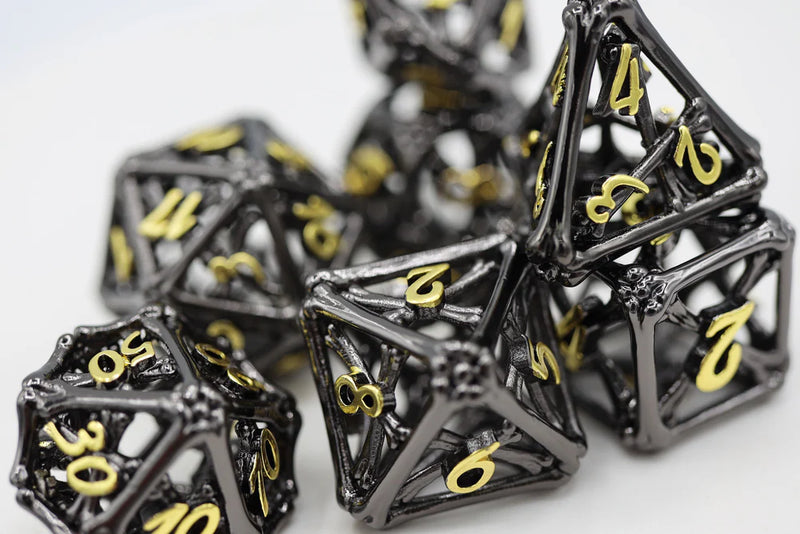 Foam Brain Games: Metal RPG Dice Set: Hollow: Night Bones