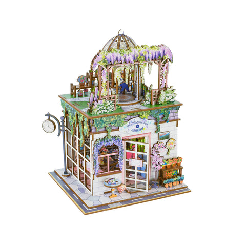Hands Craft 3D Wooden Puzzle: DIY Miniature House: Flower Shop