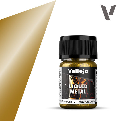 Vallejo: 18ml: Liquid Metal: Green Gold
