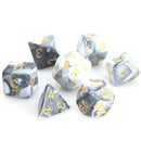 Die Hard Dice: 7pc RPG Set: White and Black Marble