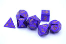 Hymgho Solid Metal Barbarian Dice: Purple Chrome with Gold Set (7)