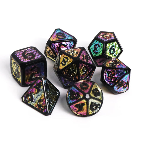 Die Hard Dice 7 Die Metal Dice Set: Wildfyre