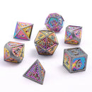 Hymgho: Solid Metal Mini Behemoth Dice set: Brushed Rainbow