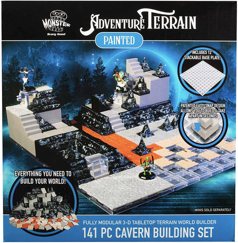 Monster Adventure Terrain: Painted Cavern Expansion Set with Baseplate (141pc)