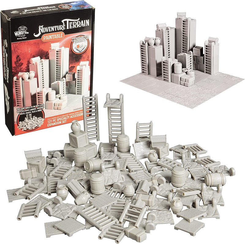 Monster Adventure Terrain: Paintable Specialty Accessories and Tiles Expansion Set (121pc)