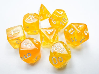 Chessex Lab Dice Borealis: Canary/White 7 set