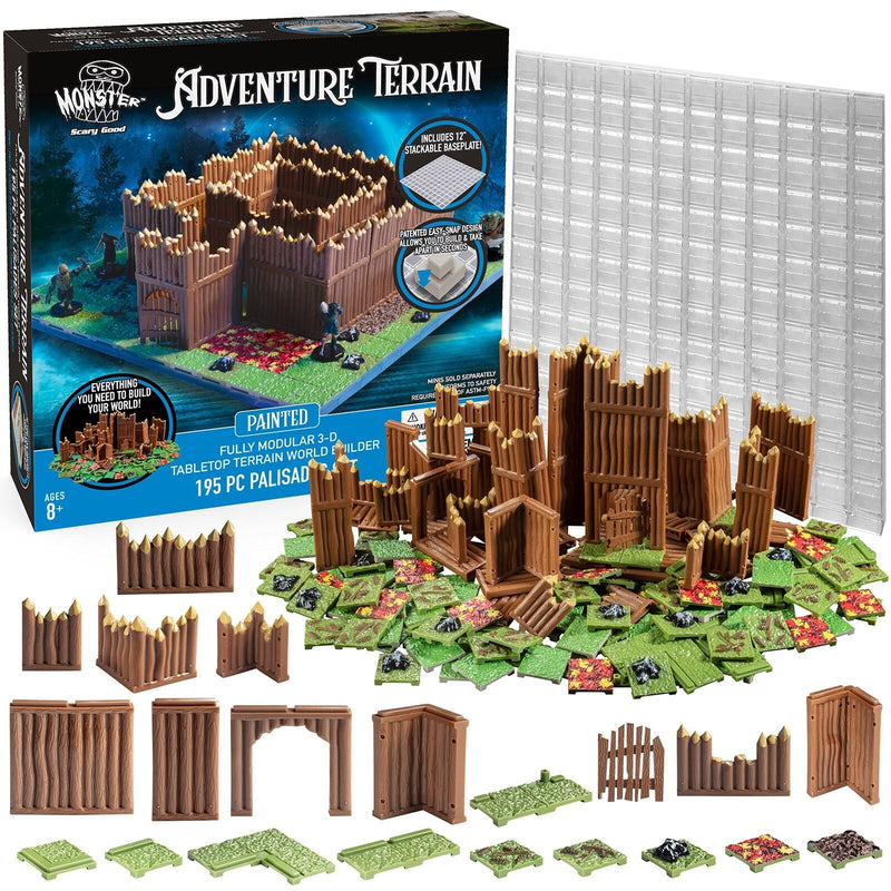 Monster Adventure Terrain: Painted Palisade Base Set (195pc)