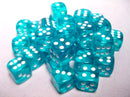 Chessex Translucent: 12MM D6 Teal/White (36)