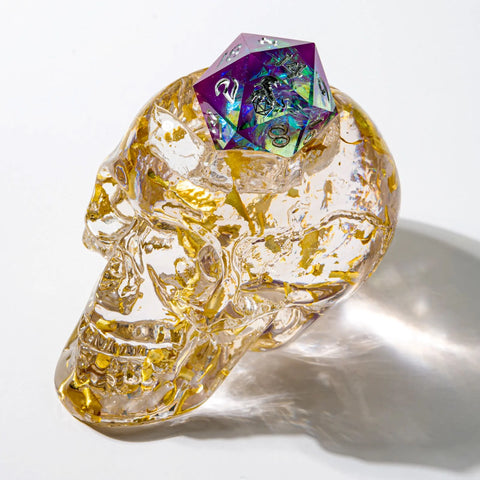 Hymgho: D20 Skull Holder: Gold