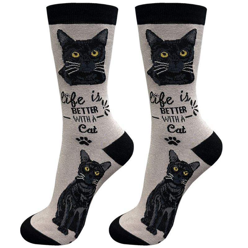 Life is Better Socks: Black Cat