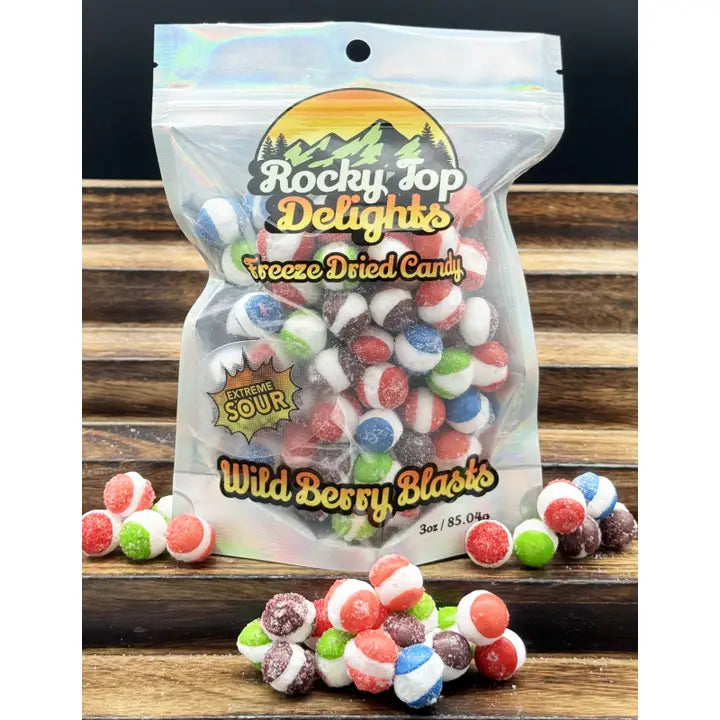 Rocky Top Delights: Freeze Dried Candy: Xtreme Sour: Wild Berry Blasts