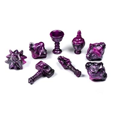 Polyhero Dice - Cleric 8 Dice Set Vile VIolet