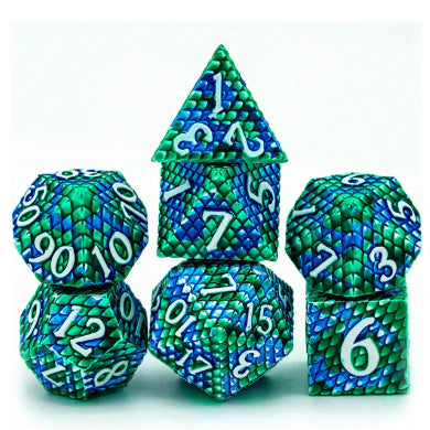 Foam Brain Games: Metal RPG Dice Set: Dragon Scale: Ocean