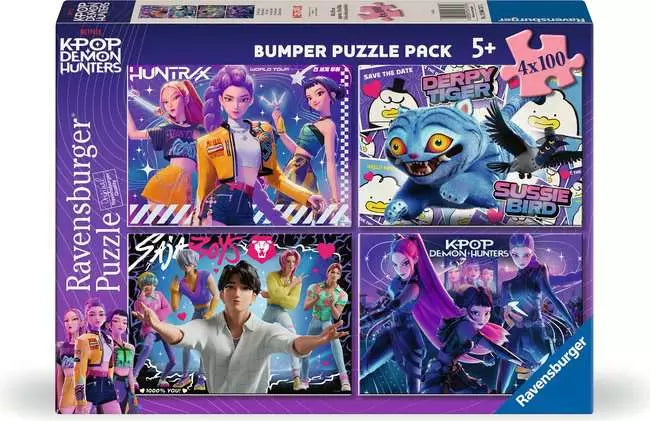 Ravensburger: 4 x 100 Puzzle: K-pop Demon Hunters: For the Fans!