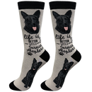 Life is Better Socks: German Shepherd Black